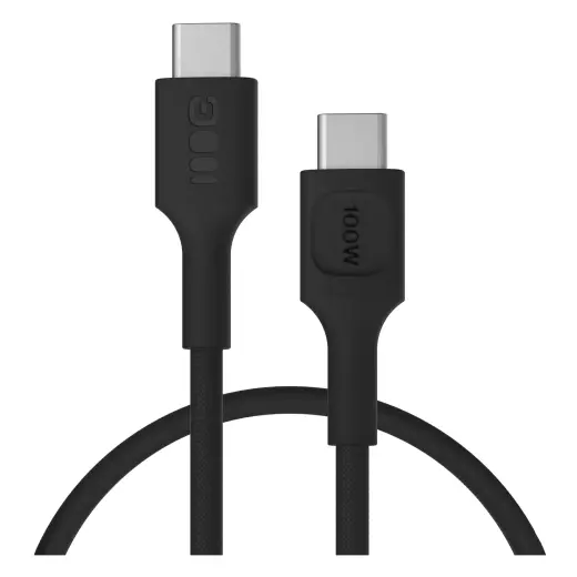 USB-C cable 0.3m 100W Greencell PowerStream Fast Charging PD Panther Black