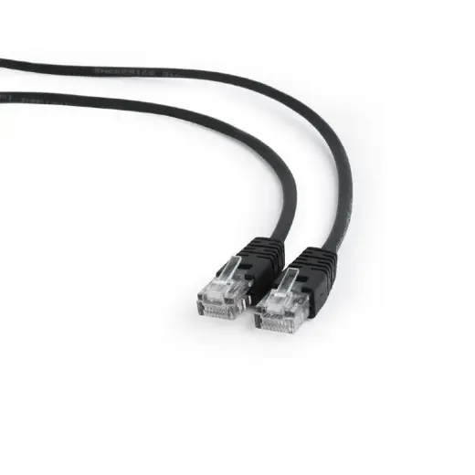 Patch cord cat. 5E molded strain relief 50u" plugs, 1 m, Black