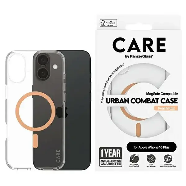 CARE by PanzerGlass Flagship Case iPhone 16 Plus 6,7" brzoskwiniowy|peachy MagSafe 1375