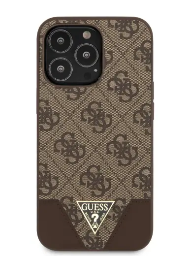 GUHCP13XPU4GHBR Guess 4G Hard Case Metal Logo for iPhone 13 Pro Max Brown