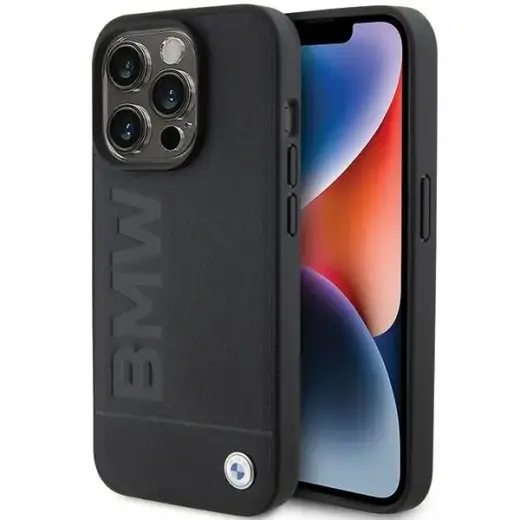 BMW BMHCP15LSLLBK iPhone 15 Pro 6.1" czarny|black Leather Hot Stamp