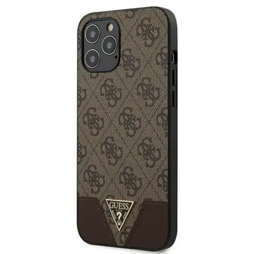 GUHCP12LPU4GHBR Guess 4G Triangle Cover for iPhone 12 Pro Max 6.7 Brown