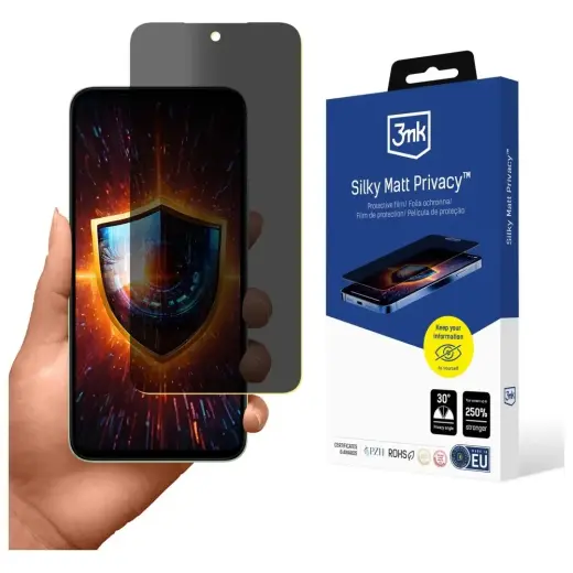 Szkło prywatyzujące 3MK HardGlass Max     Privacy do Xiaomi Redmi 15 4G/ 15 5G
