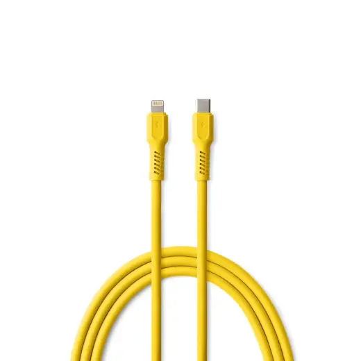 COLORUM CK12-CL-05 datu pārraides un uzlādes vads | USB-C to Lightning | 12W | 1.8m | dzeltens