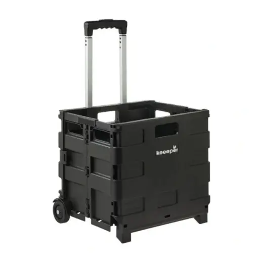 Iepirkumu ratiņi salokāmi ar kravnesību līdz 25kg Olli 45L 38x36x33cm melni