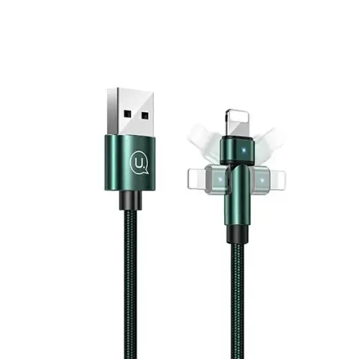USAMS U60 SJ476USB02 провод для передачи данных и зарядки | USB-A на Lightning | 10W | 1m | зеленый