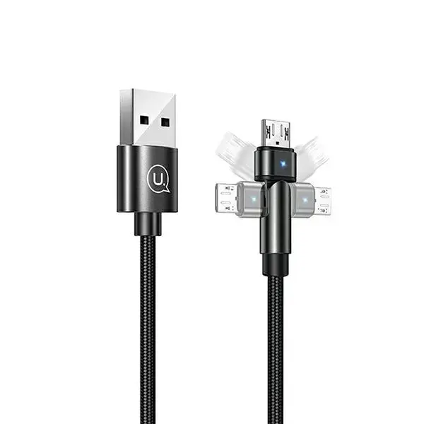 USAMS U60 SJ478 datu pārraides un uzlādes vads | USB-A uz Micro USB | 10W | 1m | melns