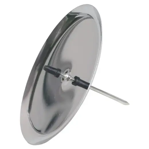Candle holder 8x4.3cm with pin, 4pcs silver