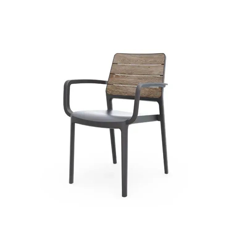 Dārza kŗesls Deco Porto Armchair oša koka tonis/pelēks