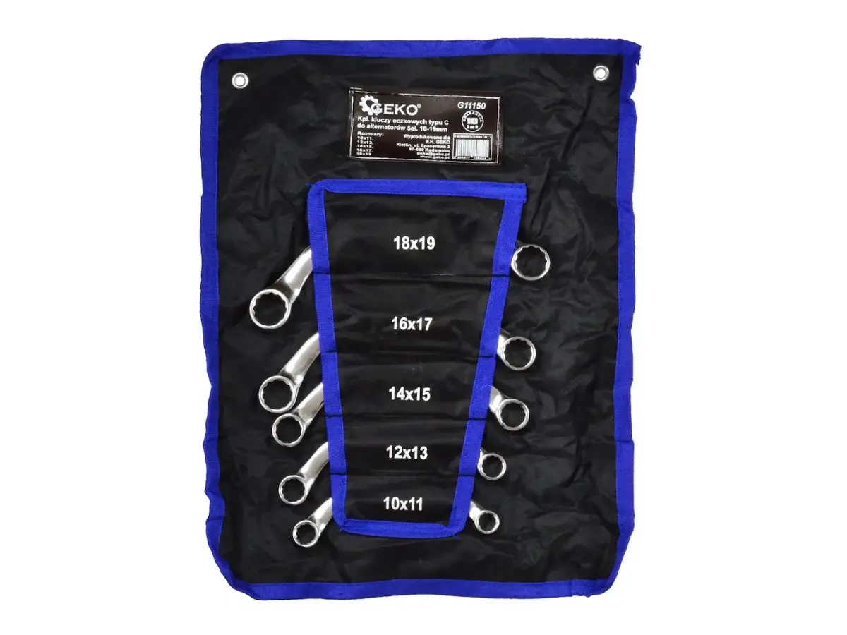 C-Type Half-Moon Ring Wrench Set for Alternators, 10-19mm, 5 pcs