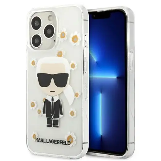 Karl Lagerfeld Ikonik Flower Case for iPhone 13 Pro Max Transparent