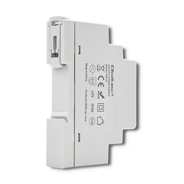 Qoltec DIN rail power supply | 15W | 24V | 0.625A | Gray