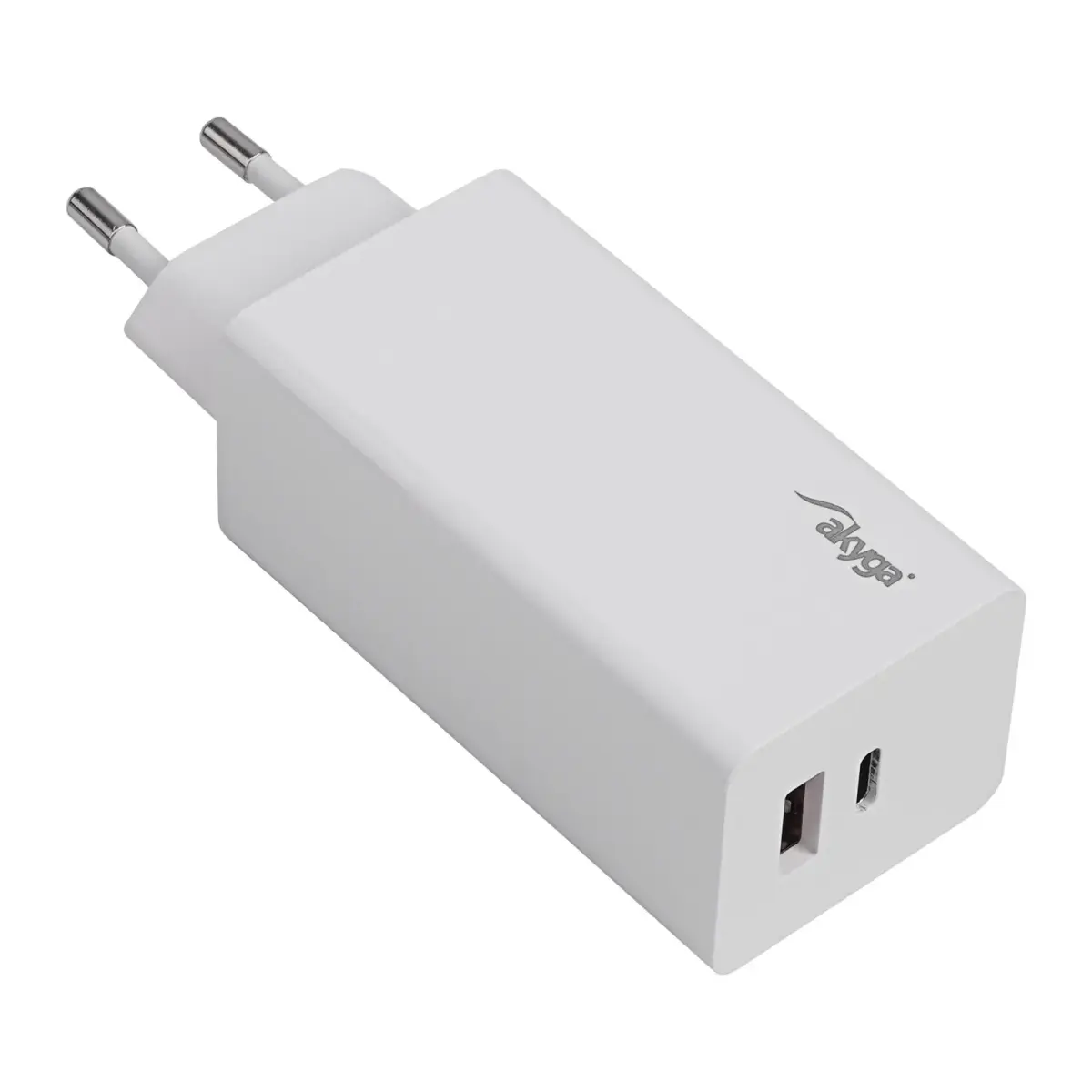 Akyga AK-CH-20 reisilaadija | 100W | PD, GaN | USB-C, USB-A | valge