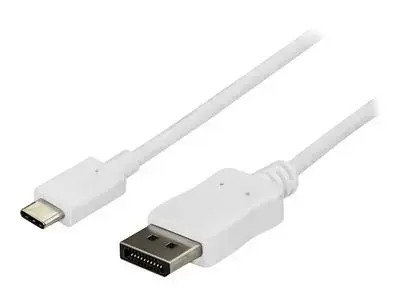 StarTech.com 6ft|1.8m USB C to DisplayPort 1.2 Cable 4K 60Hz - USB Type-C to DP Video Adapter Monitor Cable HBR2 - TB3 Compatible - White - external video adapter - STM32F072CBU6 - white