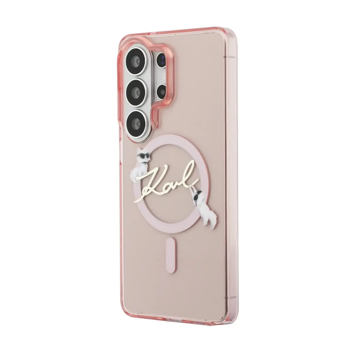 Karl Lagerfeld IML Choupette Karl Script Logo Magnetic Case for iPhone Samsung Galaxy S26 Ultra Pink