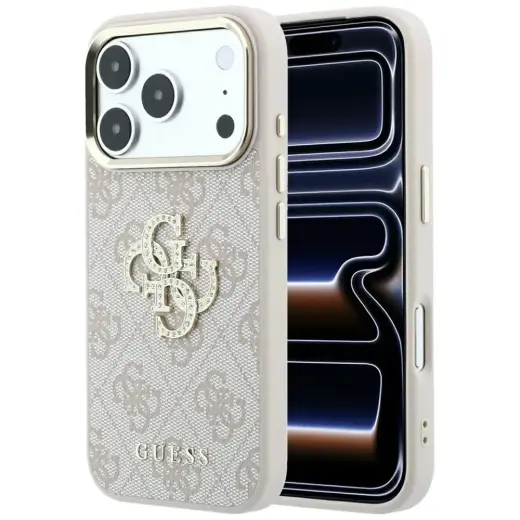 Guess 4G & Big Strass Logo telefoni ümbris iPhone 18 Pro | iPhone 17 Pro roosa