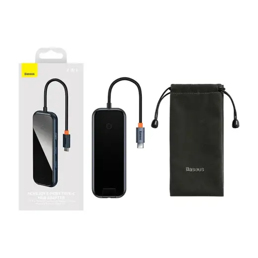 Baseus Hub Adapter 8w1 USB-C na HDMI + 2xUSB + PD + SD|TF + RJ45 (Dark Grey)