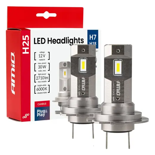 LED Headlights Series H25 CANBUS H7 H18 12V 30W AMIO-04712