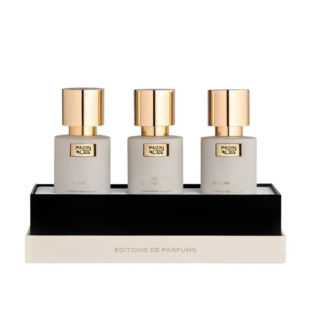 Editions De Parfums Fraiche Set Maison De L'Asie: Nanyang, Extrait De Parfum, Unisex, 15 ml + Bois d'Indonesie, Extrait De Parfum, Unisex, 15 ml + Bangkok 9/9, Extrait De Parfum, Unisex, 15 ml