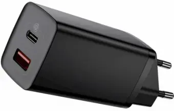 Baseus CCGAN2L-B01 travel charger | 65W | GaN, QC3.0 | USB-A, USB-C | black