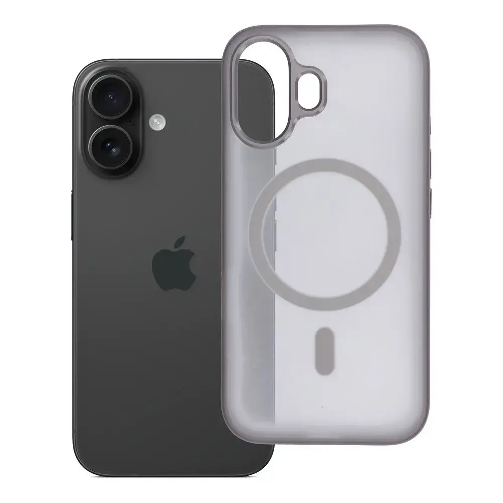 Flexline Mag Cover maciņš ar MagSafe atbalstu telefonam iPhone 16 pelēks