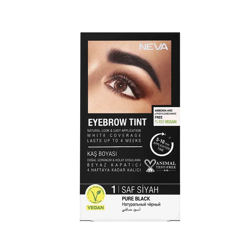 Neva, Eyebrow Tint, Vegan, Permanent Hair Dye,  Pure Black, 30 ml