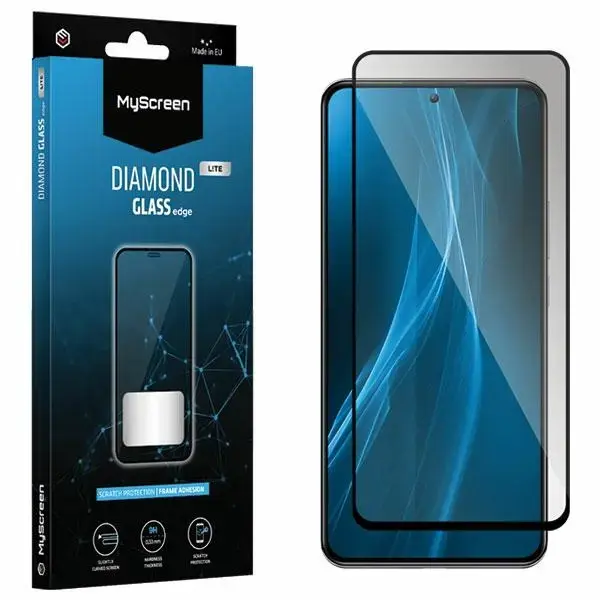 MS Diamond Glass Edge Lite aizsargstikls telefonam Xiaomi Poco M5s melns pilnam ekrānam
