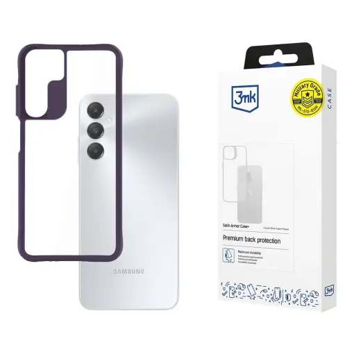 3mk Satin Armor Case+ Purple for Samsung Galaxy A15 5G - Transparent