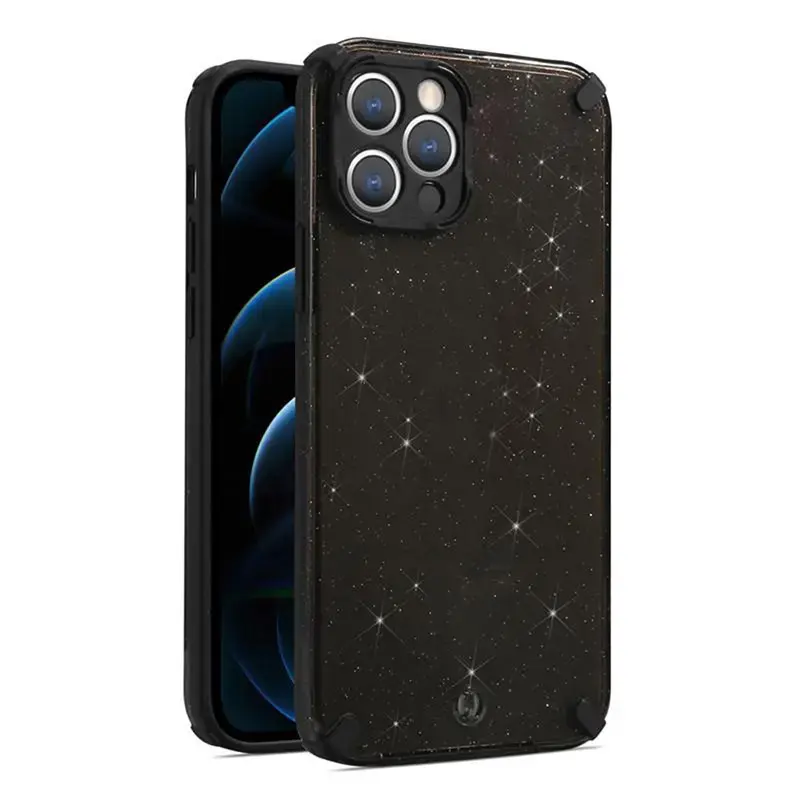 Armor Glitter maciņš telefonam iPhone 12 Pro Max melns