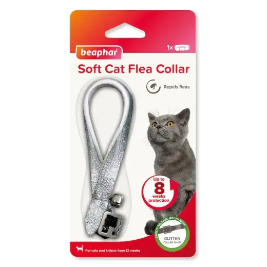 Pretblusu kaklasiksna kaķiem - Beaphar Soft Collars Cats Glitter