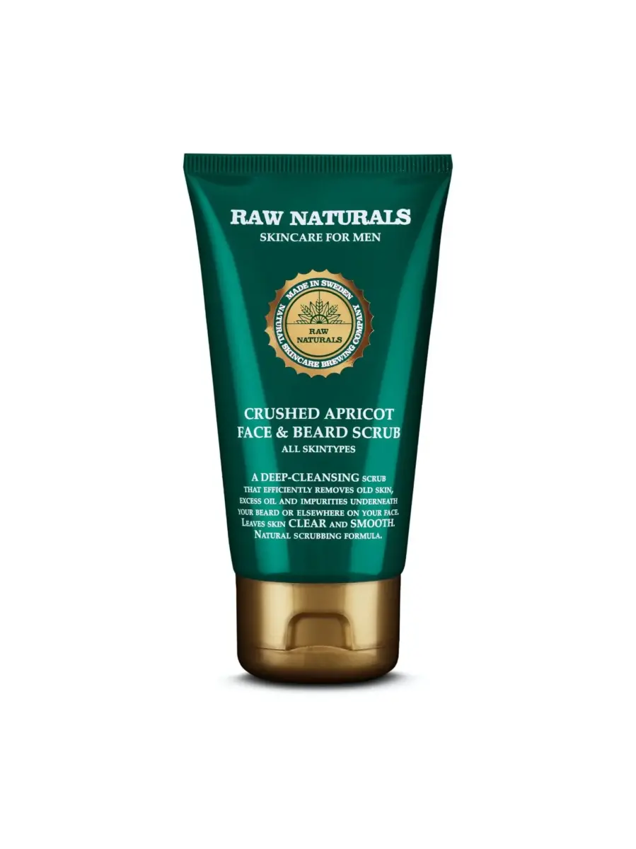 Raw Naturals, Apricot Face & Beard Scrub, Vegan, Exfoliating Scrub, 75 ml