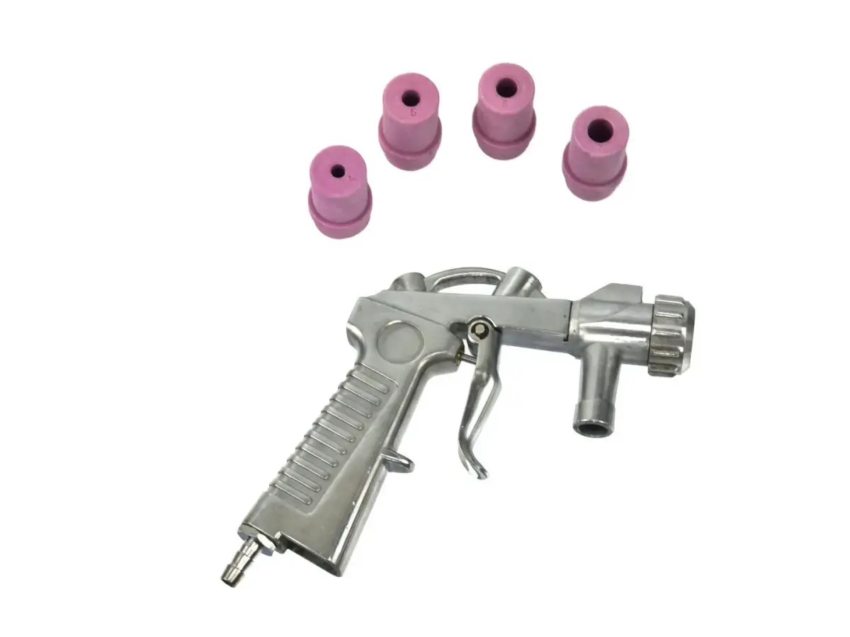 Sandblaster Air Siphon Gun with 4x Ceramic Nozzles
