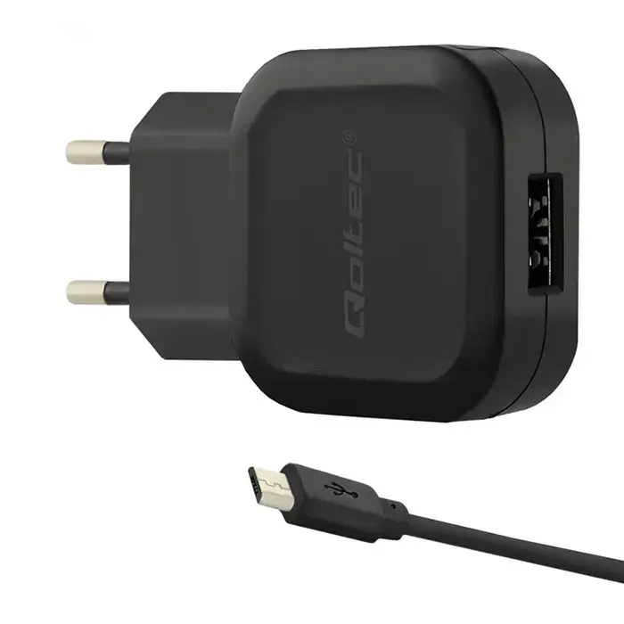 Qoltec Charger kelioninis įkroviklis | 12W | USB-A | su USB-A į Micro USB laidu komplekte