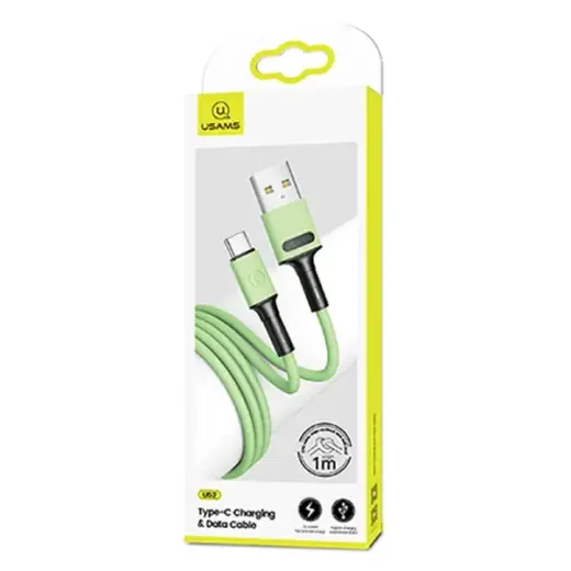 USAMS SJ436 data transfer and charging cable | USB-A to USB-C | 10W | 1m | green