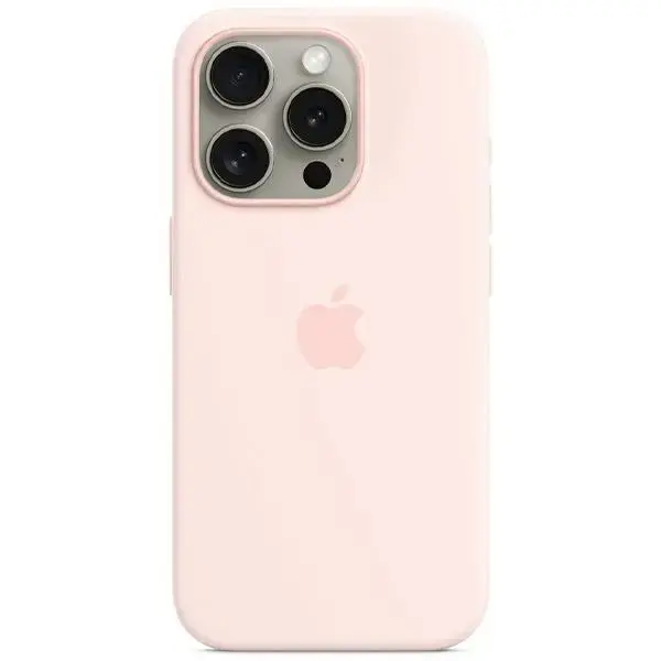 Apple iPhone 15 Pro Max Silicone Case with MagSafe - Light Pink