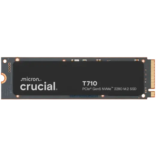 CRUCIAL T710 4TB PCIe Gen5 NVMe M.2 2280 SSD up to 14500 MB/s read and 13800 MB/s write