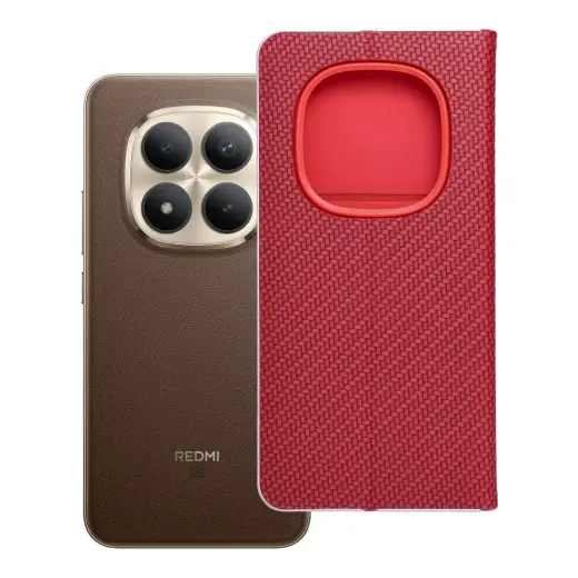 Flip case for Xiaomi Redmi NOTE 15 PRO PLUS 5G Luna Book Carbon red