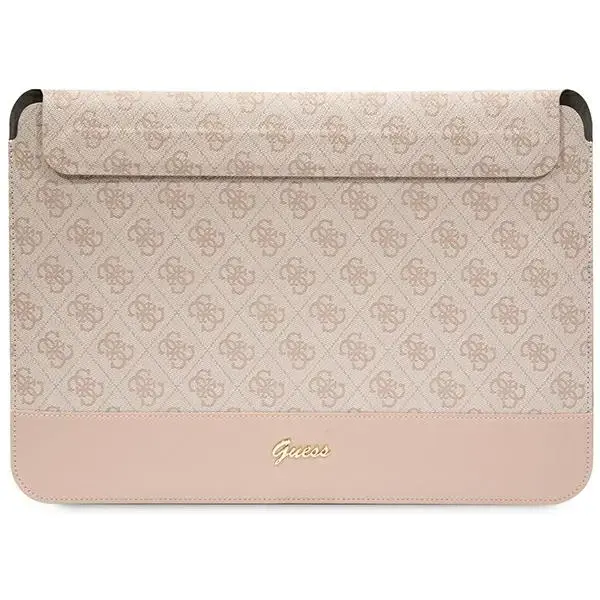 Guess Sleeve GUCS14PS4SGP 14" pink|pink 4G Stripe Metal Logo