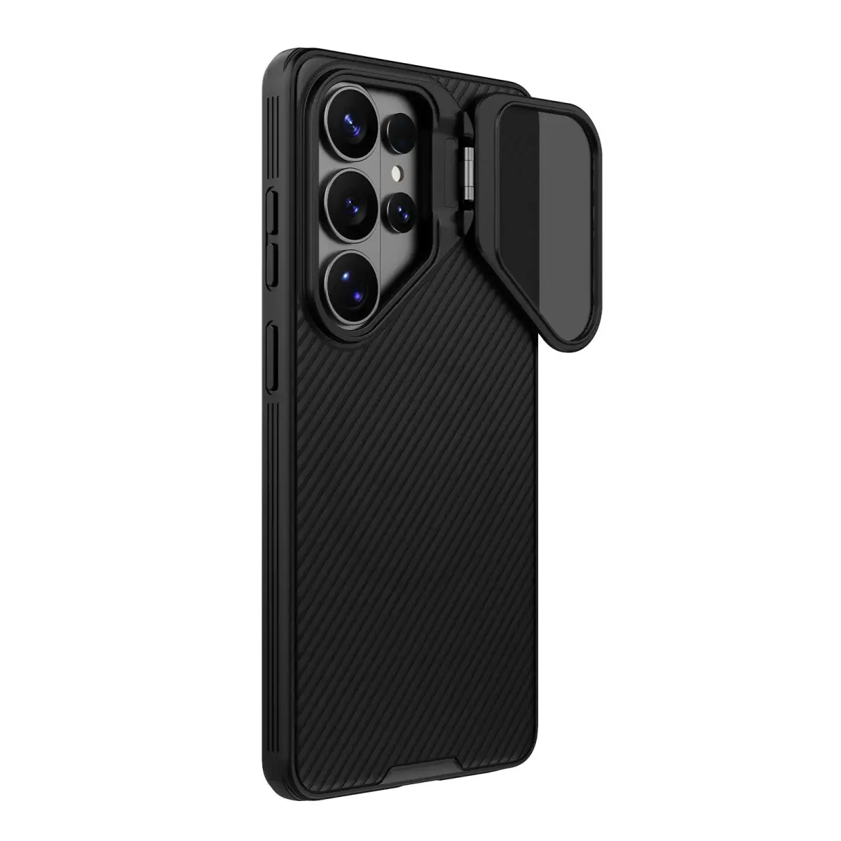 Nillkin CamShield Prop maciņš ar statīvu telefonam Samsung Galaxy S26 Ultra (S948) melns (ar kameras aizsargu)