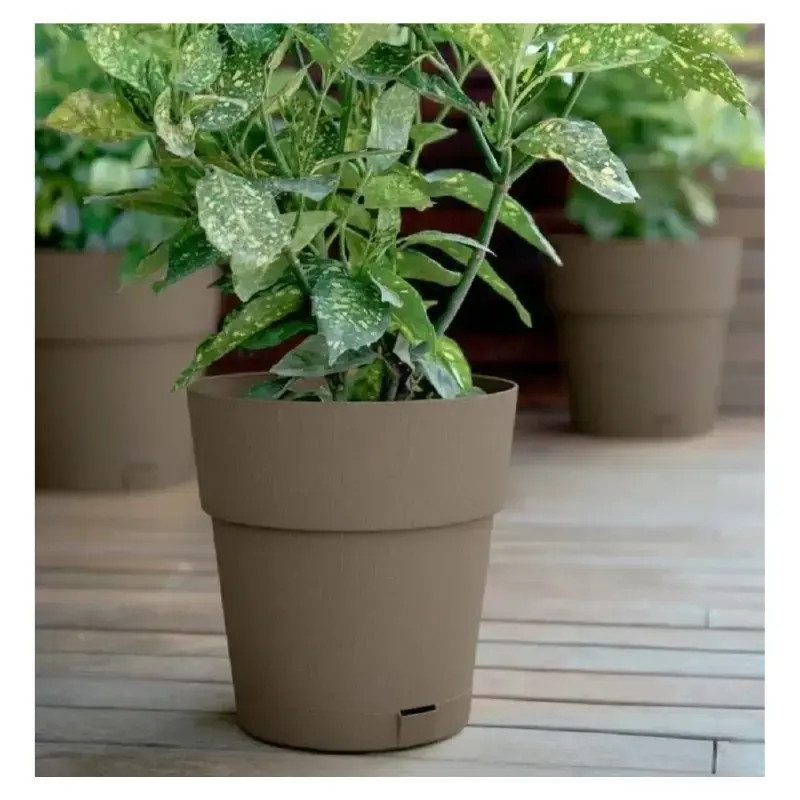 Puķu pods ar paliktni Ethica Ø25x25cm brūns