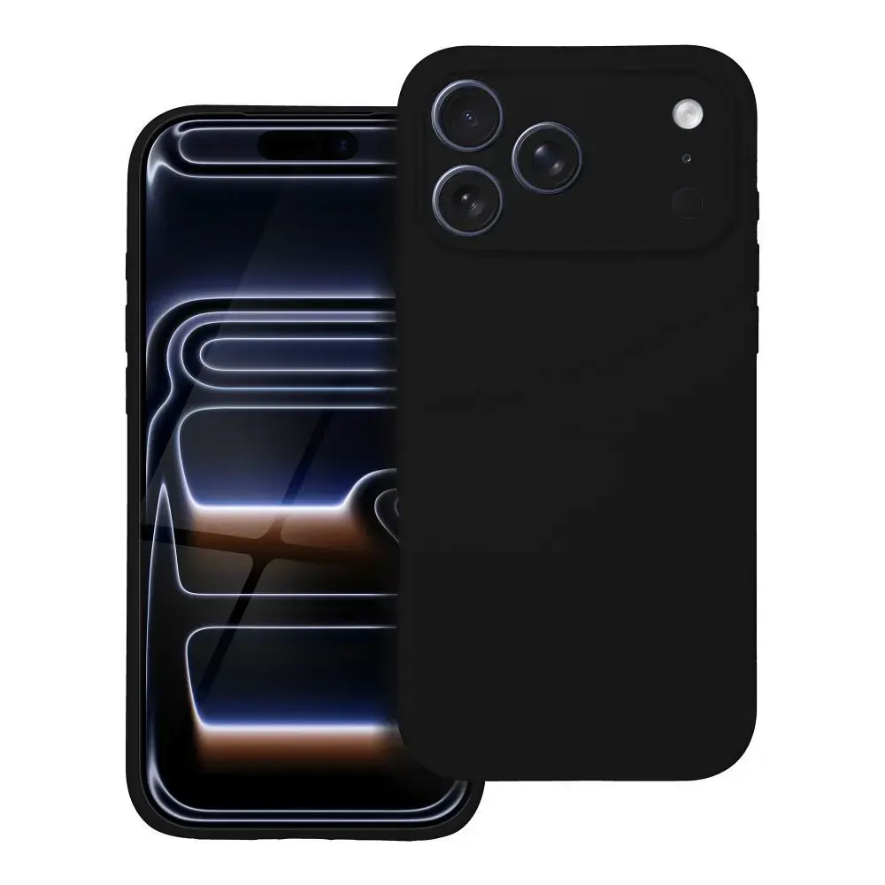 Silicone 2mm maciņš telefonam iPhone 17 Pro Max melns