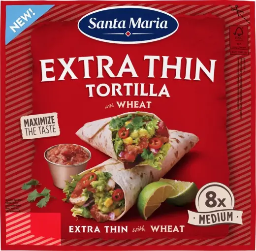 Wheat tortilla, extra thin 244g, Santa Maria