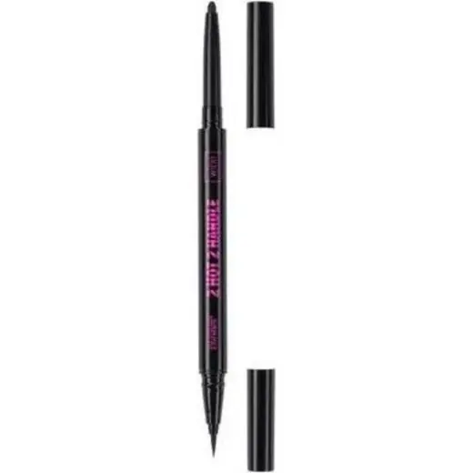 Wibo, Too Hot, Double-Ended, Liquid Eyeliner & Cream Eyeshadow Pencil 2-In-1, Intense Black
