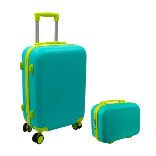 Комплект из 2 чемоданов 43L (36x23x56cm) + 15L (24x17x33cm) зеленый