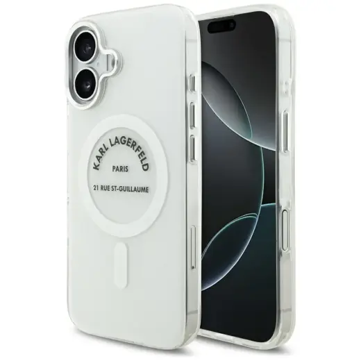 Karl Lagerfeld IML Karl RSG Logo MagSafe Case for iPhone 17 Transparent