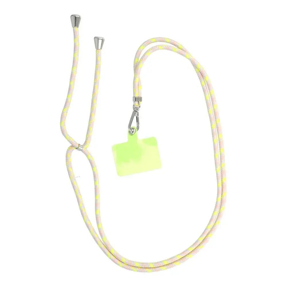 SWING (6mm) Phone lanyard, Phone pendant with adjustable length / cord length 165cm (max 82.5cm in the loop) / on the shoulder or neck - gray-yellow