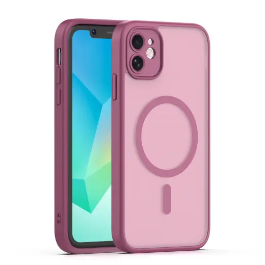 Mag Matt phone case with MagSafe support for iPhone 11 red