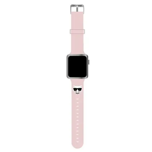 Karl Lagerfeld Choupette Head išmaniojo laikrodžio dirželis Apple Watch (38/40/41 mm) | silikoninis | rožinis