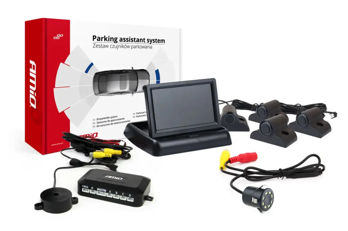 Parking assistant system TFT02 4,3" with HD-308-LED 4 sensors black Truck
