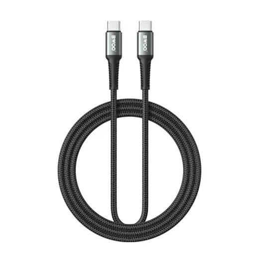 BWOO datu pārraides un uzlādes vads | USB-C uz USB-C | PD | 60W | 3m